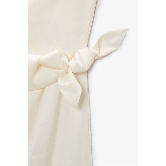 ZARA linen ASYMMETRICAL DRESS WITH TIES - Picture 5 of 5
